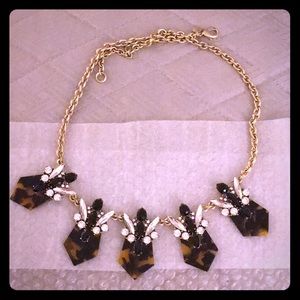 J. Crew Tortoise Gemstone Statement Necklace